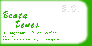 beata denes business card